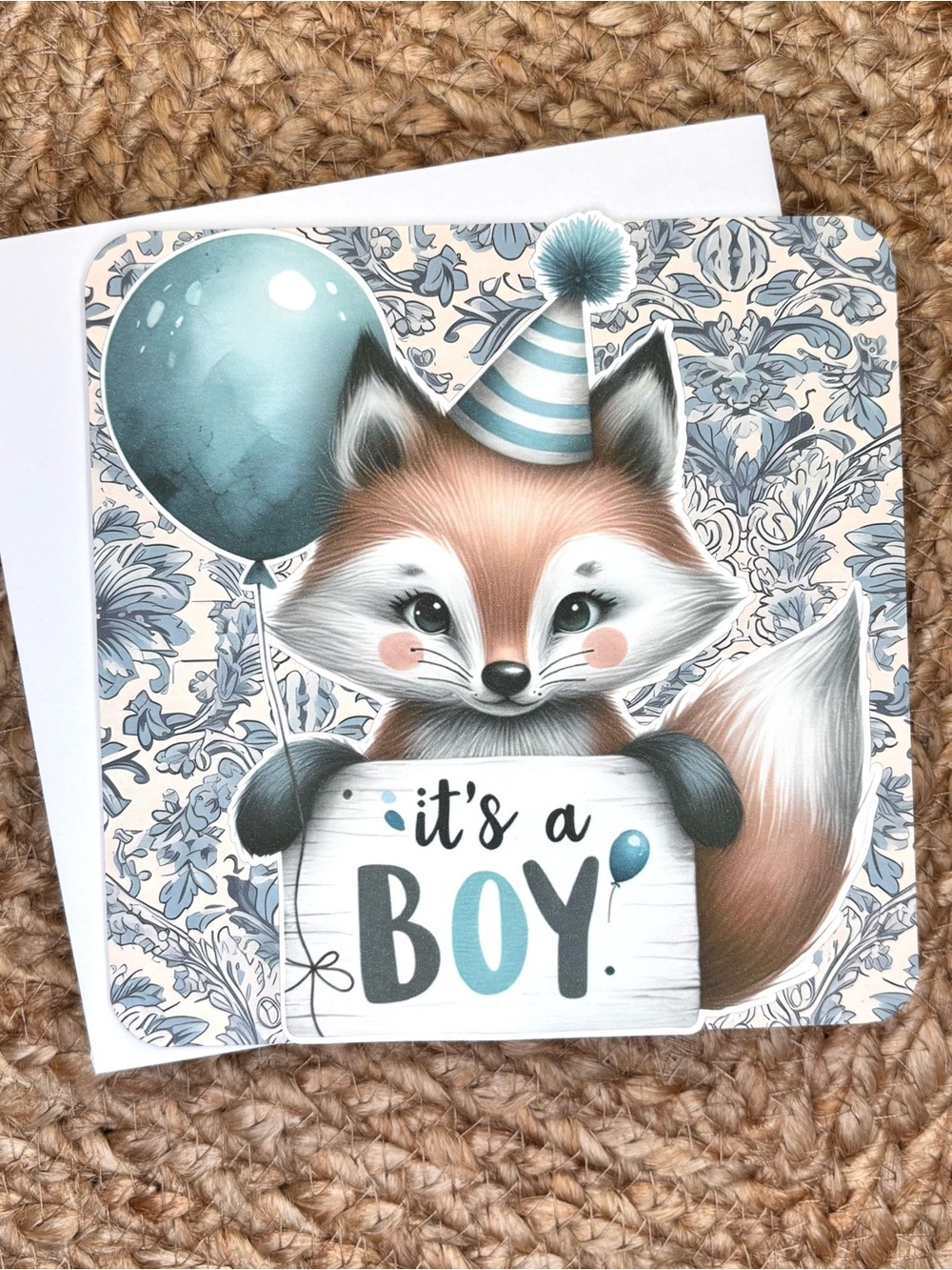 Handmade Welcome New Baby Boy Greeting Card